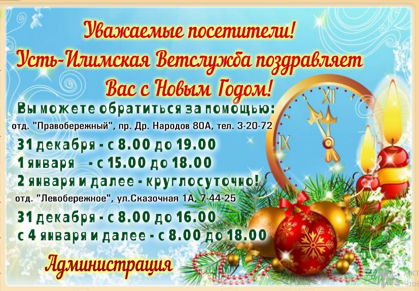 Режим работы в январские праздники